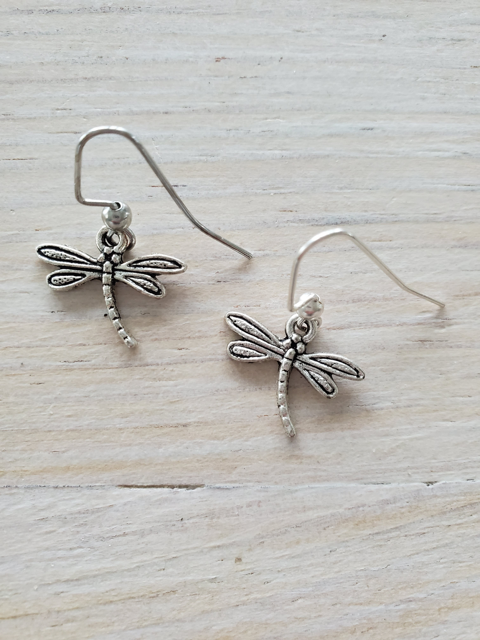 Dragonfly Silver Plate Ear Wires